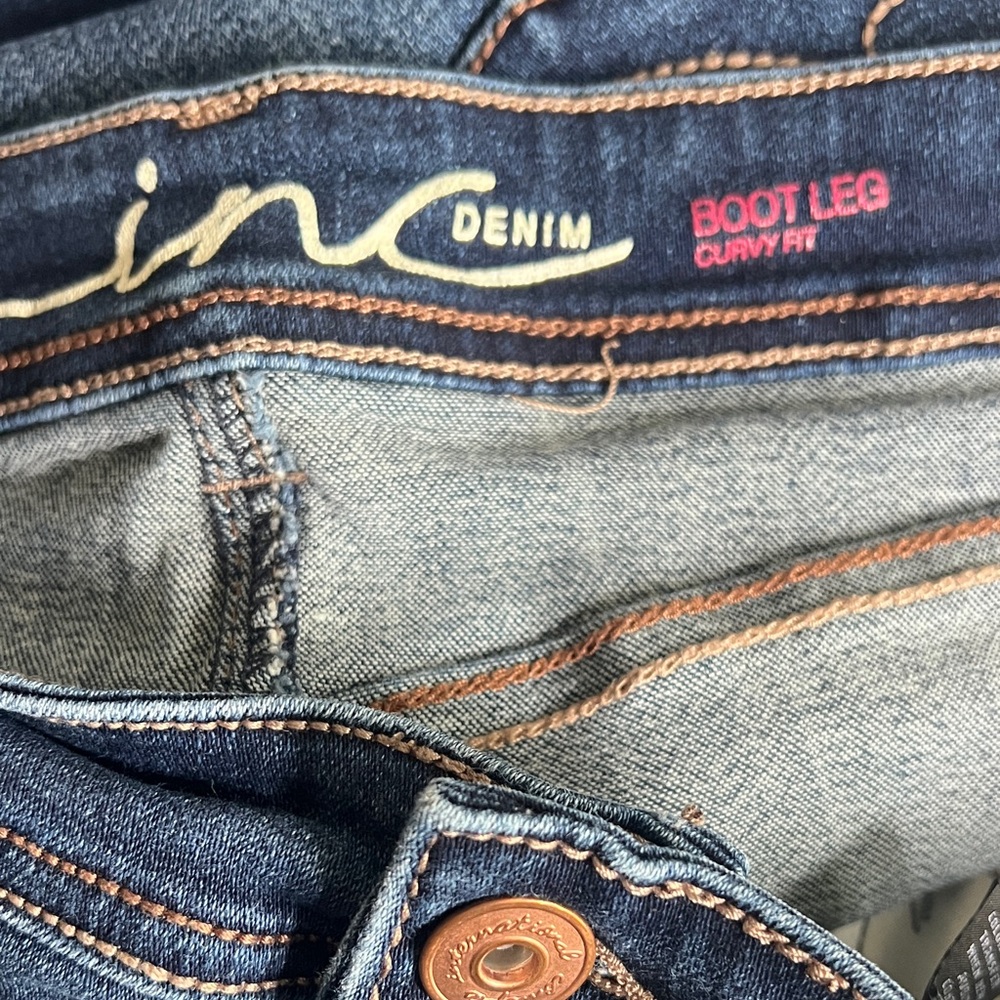 INC International Concepts Dark Blue Boot Cut Jeans - Picture 4 of 4